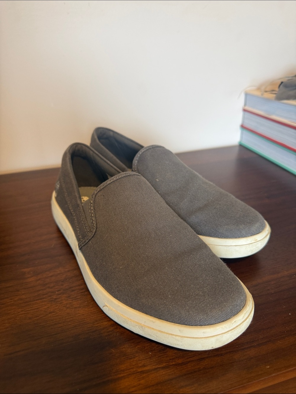 Timberland Men's Slip-On Canvas Loafers in Charcoal